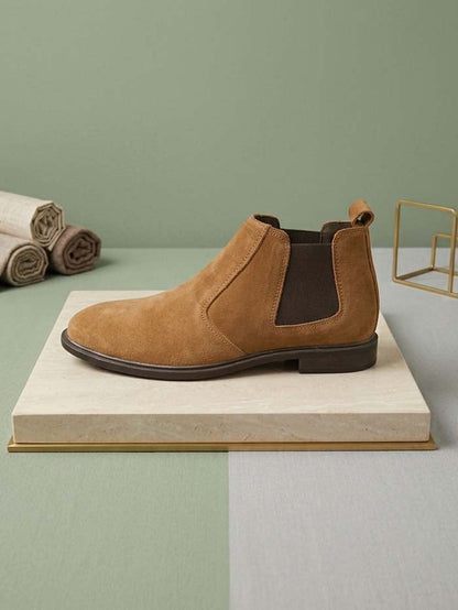 Men's Suede Leather Chelsea Boots with Rubber Sole – SKU 333