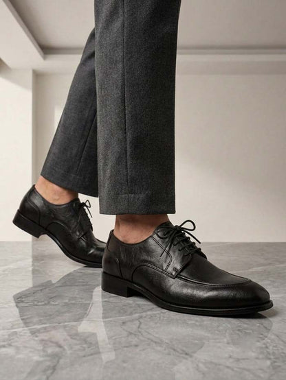 Men's Black Lace-Up Leather Shoes – SKU 027