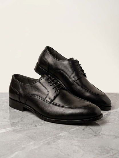 Men's Black Lace-Up Leather Shoes – SKU 027