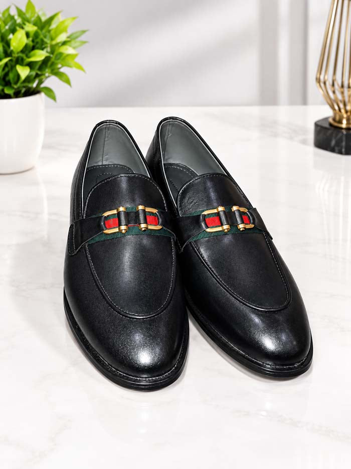 Black Leather Loafers for Men – Lightweight Slip-On Shoes