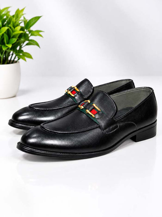 Black Leather Loafers for Men – Lightweight Slip-On Shoes