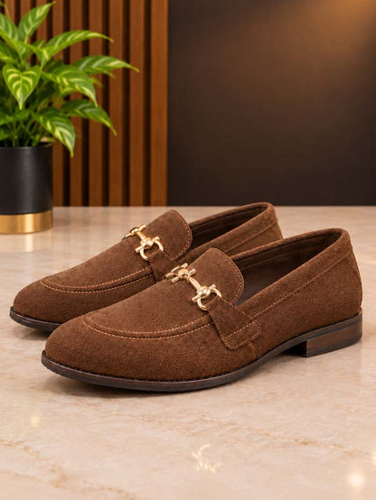 Men's Brown Suede Loafers with Rubber Sole – SP 477